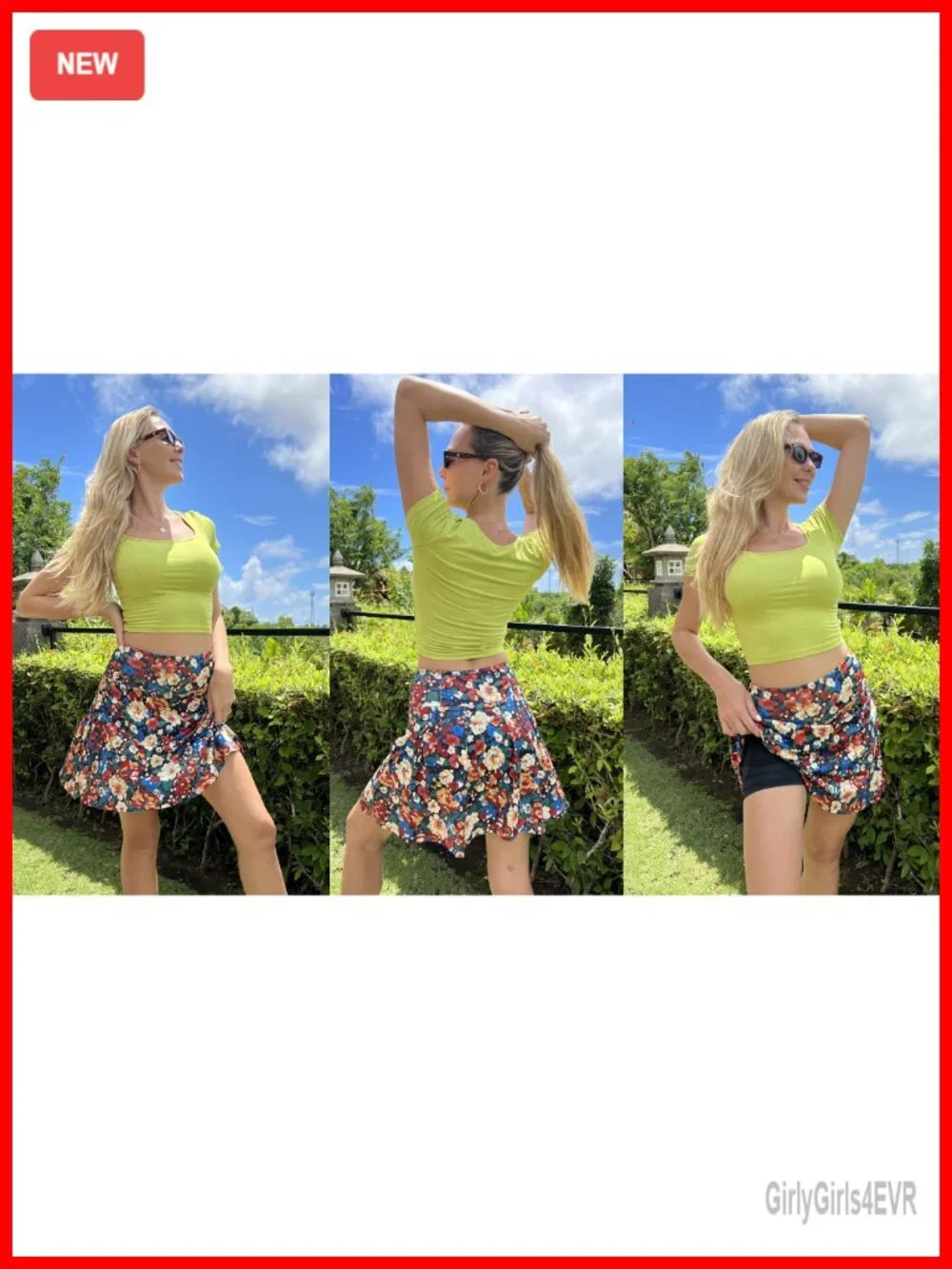 High Waist Pleated Golf Skort with Built-in Shorts and Pockets
